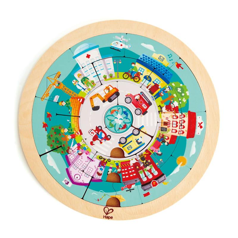 Hape: okragłe puzzle zawody Jobs Roundabout Puzzle - Noski Noski