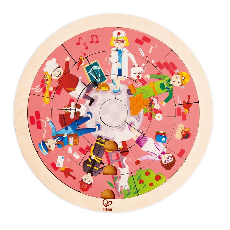 Hape: okragłe puzzle zawody Jobs Roundabout Puzzle - Noski Noski