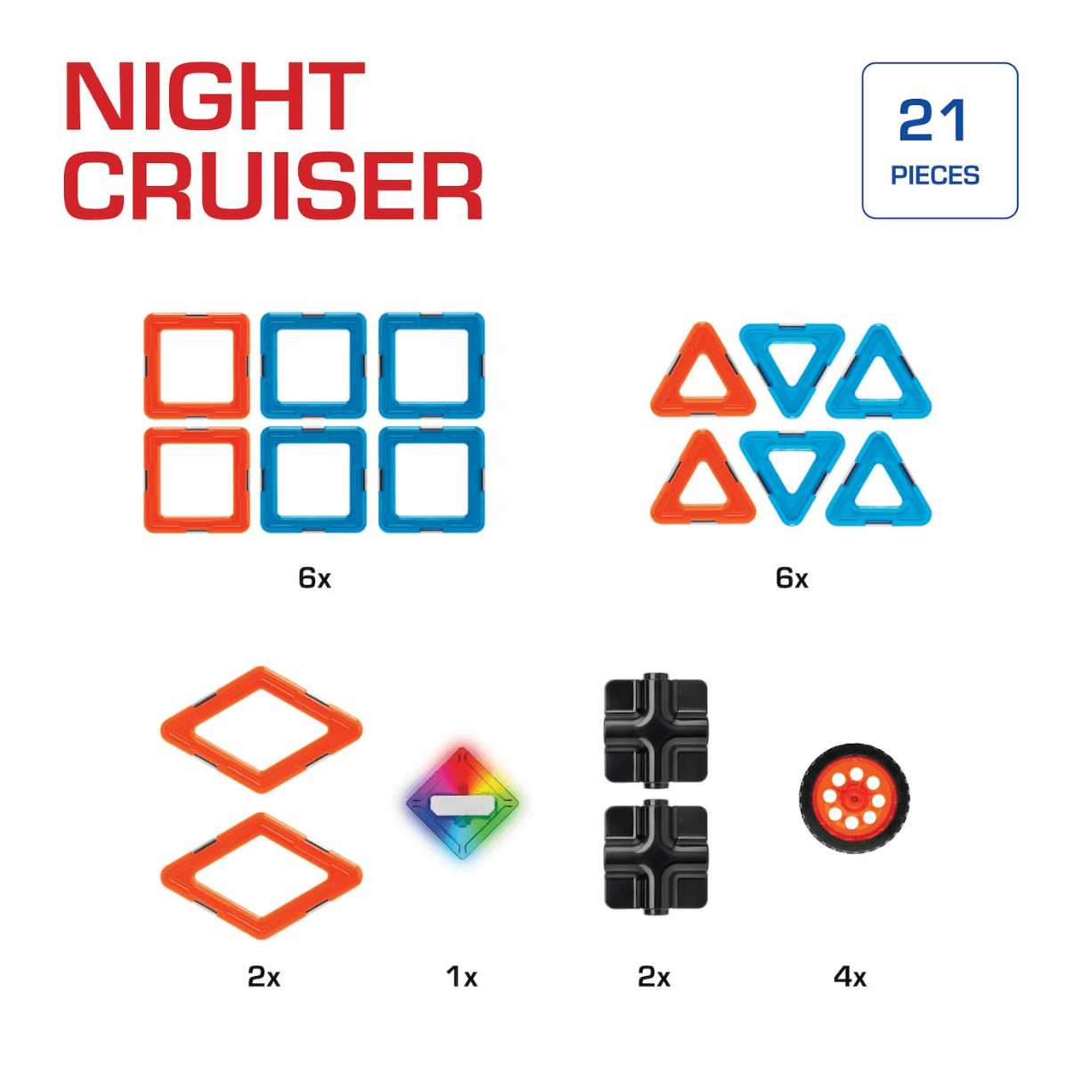 IUVI Games: magnetyczne klocki Geo Smart Night Cruiser 21 el. - Noski Noski