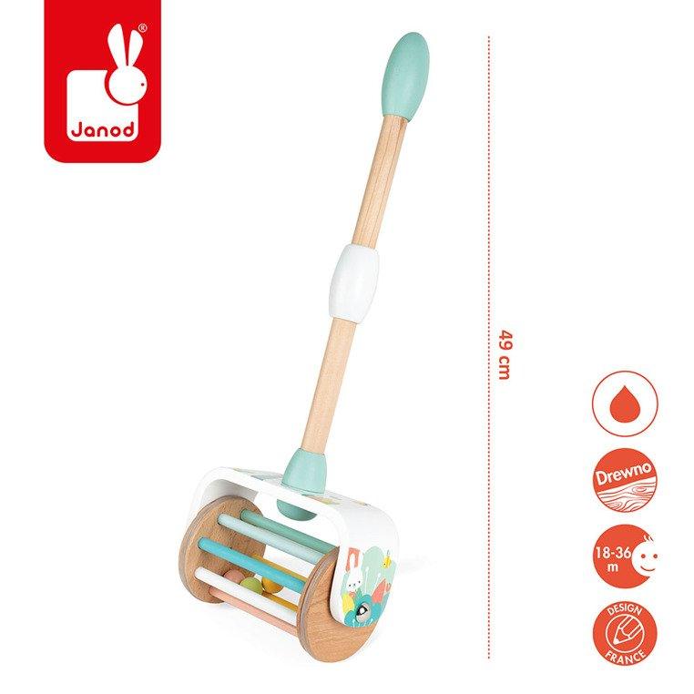 Janod: drewniany pchacz walec Pure Push-Along Toy - Noski Noski