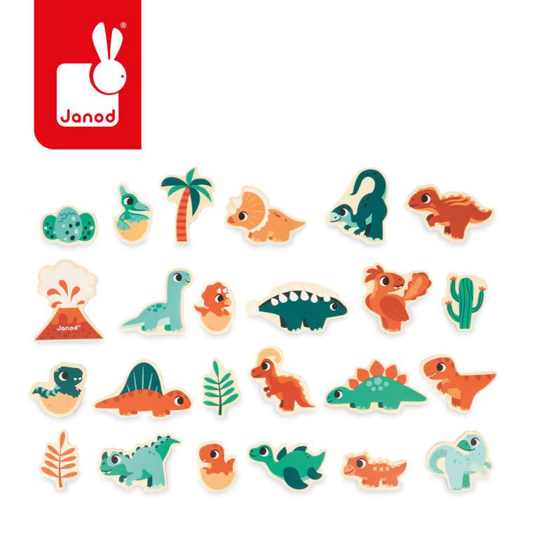 Janod: magnesy drewniane Dinozaury - Noski Noski