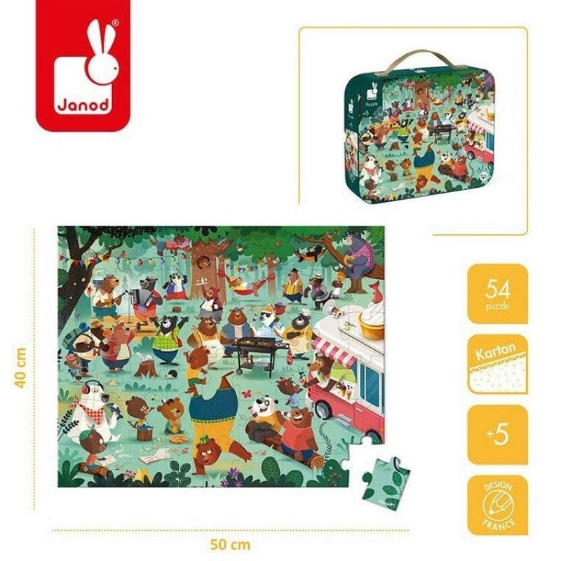 Janod: puzzle w walizce Rodzina Misiów 54 el. - Noski Noski