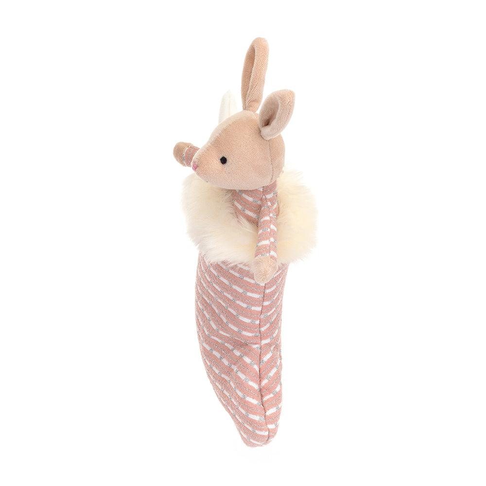Jellycat: przytulanka króliczek w różowej skarpecie Shimmer Stocking Bunny 20 cm - Noski Noski