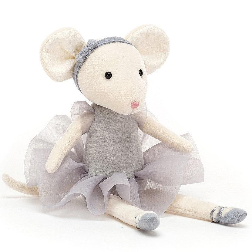 Jellycat: przytulanka myszka Pirouette Mouse Pebble 27 cm - Noski Noski