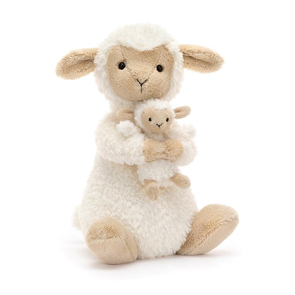 Jellycat: przytulanka owieczka z dzieckiem Huddles Sheep 24 cm - Noski Noski