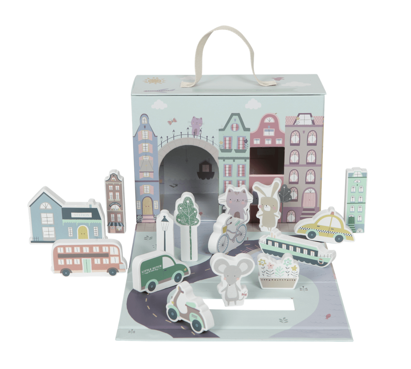 Little Dutch: miasto w walizce City Play Box - Noski Noski