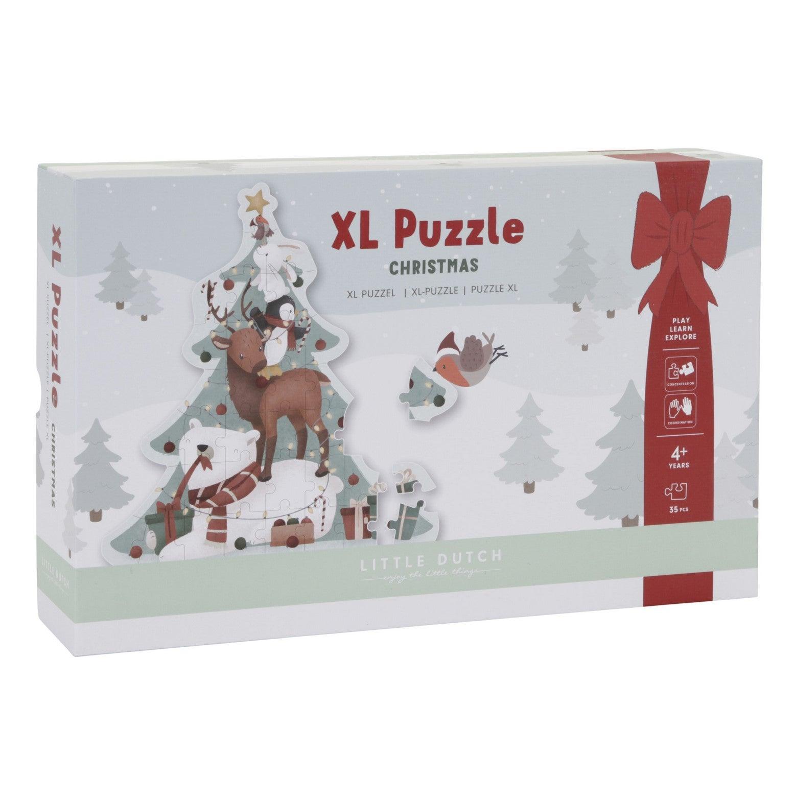 Little Dutch: puzzle z motywem świątecznym X-mas XL 35 el. - Noski Noski