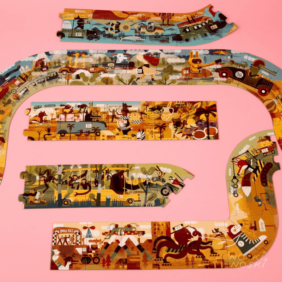 Londji: 3-metrowe puzzle My Race 54 el. - Noski Noski