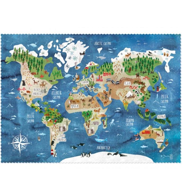 Londji: puzzle obserwacyjne z mapą Discover the World 200 el. - Noski Noski