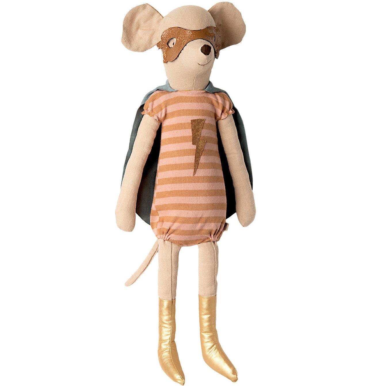Maileg: maskotka myszka superbohaterka Super Hero Girl 50 cm - Noski Noski