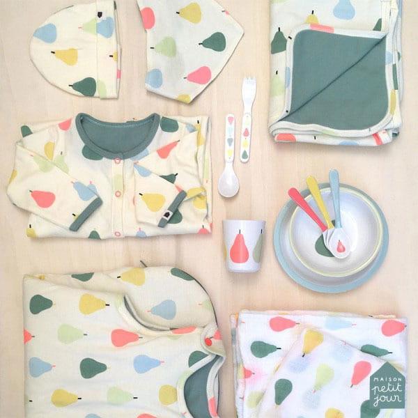 Maison Petit Jour: bawełniany śliniak bandana Gruszki - Noski Noski