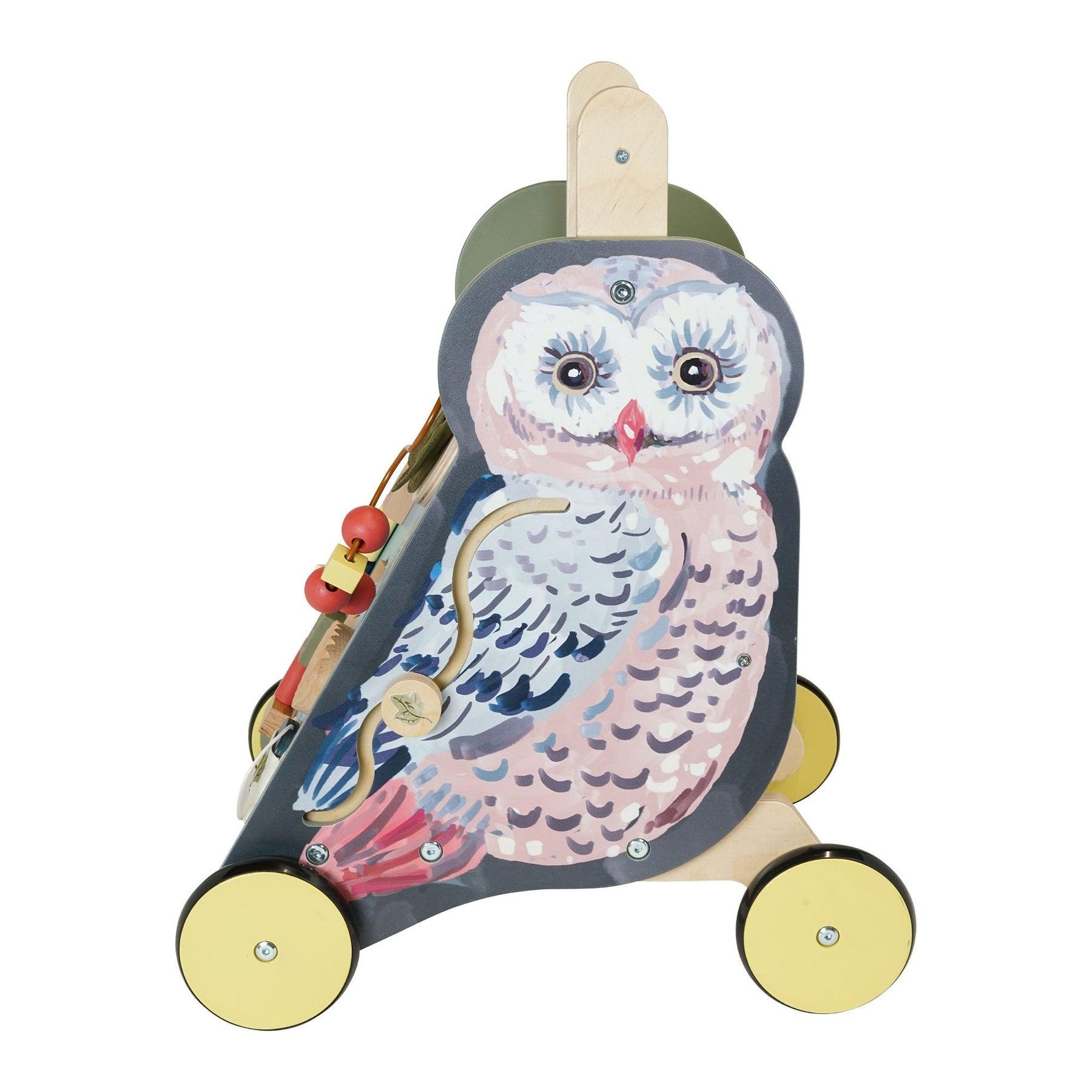 Manhattan Toy: drewniany wózek do pchania sowa Wildwoods Owl Push-Cart - Noski Noski