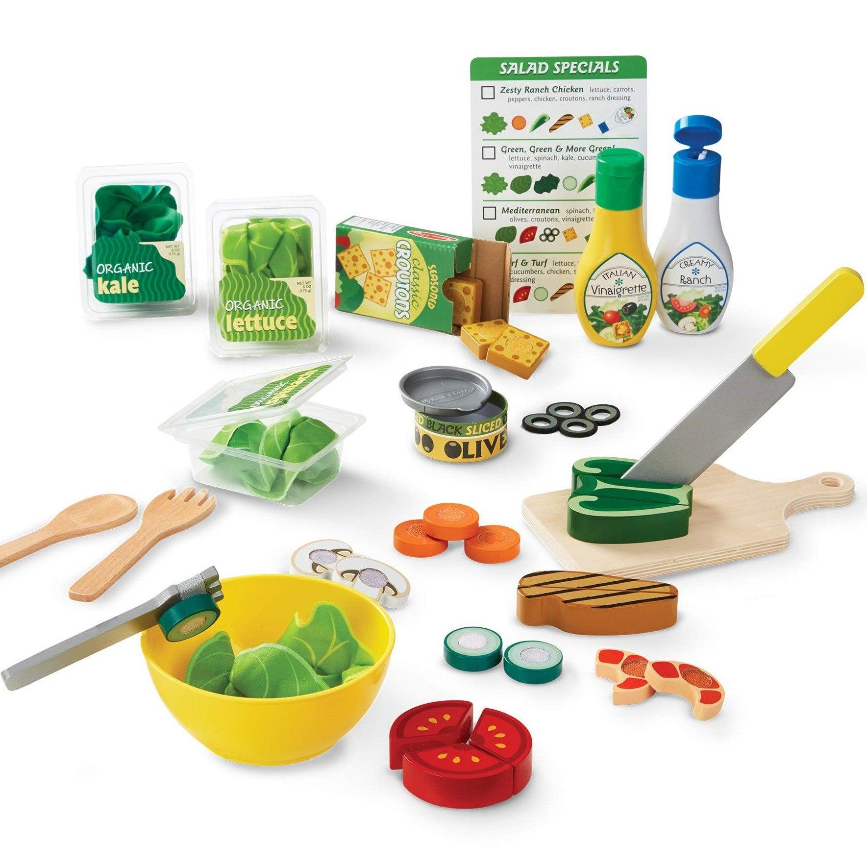 Melissa and Doug: drewniana sałatka Slice & Toss Salad Set - Noski Noski