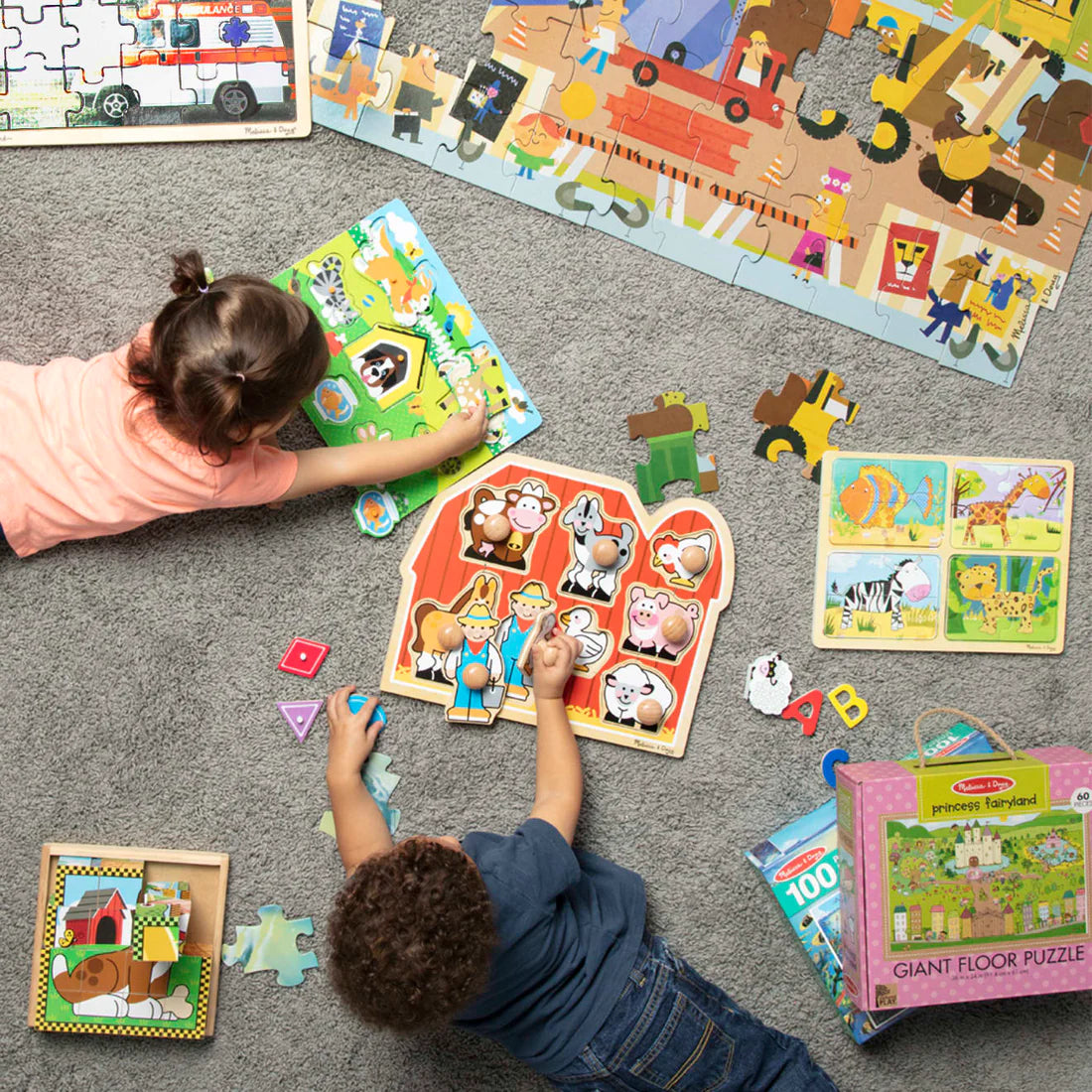 Melissa and Doug: drewniane puzzle z uchwytami zwierzaki domowe Wooden Peg Puzzle - Noski Noski