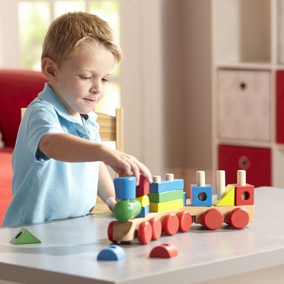 Melissa and Doug: drewniany pociąg z klockami Stacking Train - Noski Noski