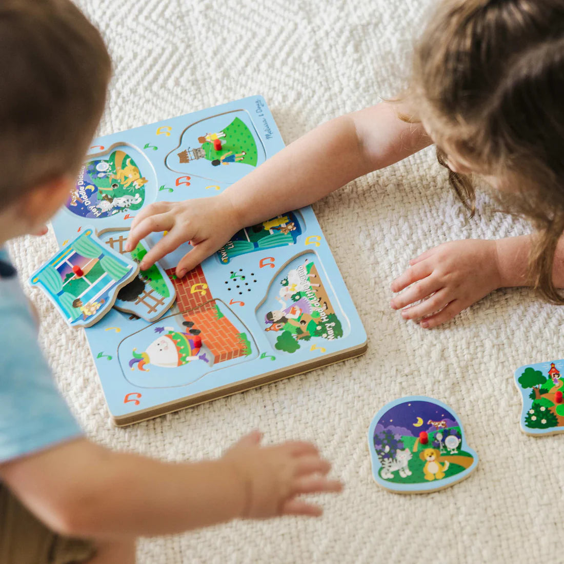 Melissa and Doug: puzzle dźwiękowe kołysanki Nursery Rhymes Blue - Noski Noski