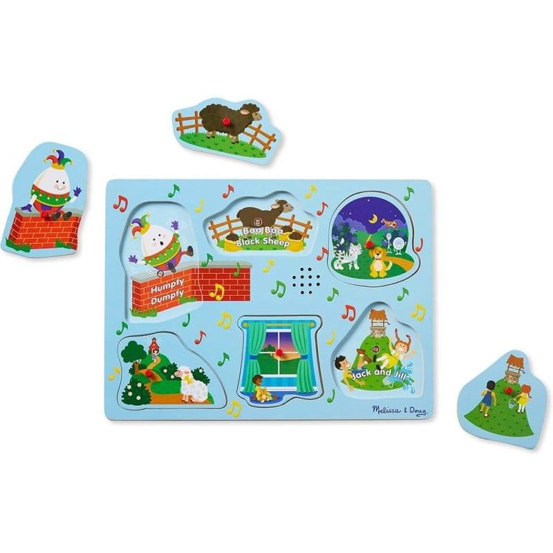 Melissa and Doug: puzzle dźwiękowe kołysanki Nursery Rhymes Blue - Noski Noski