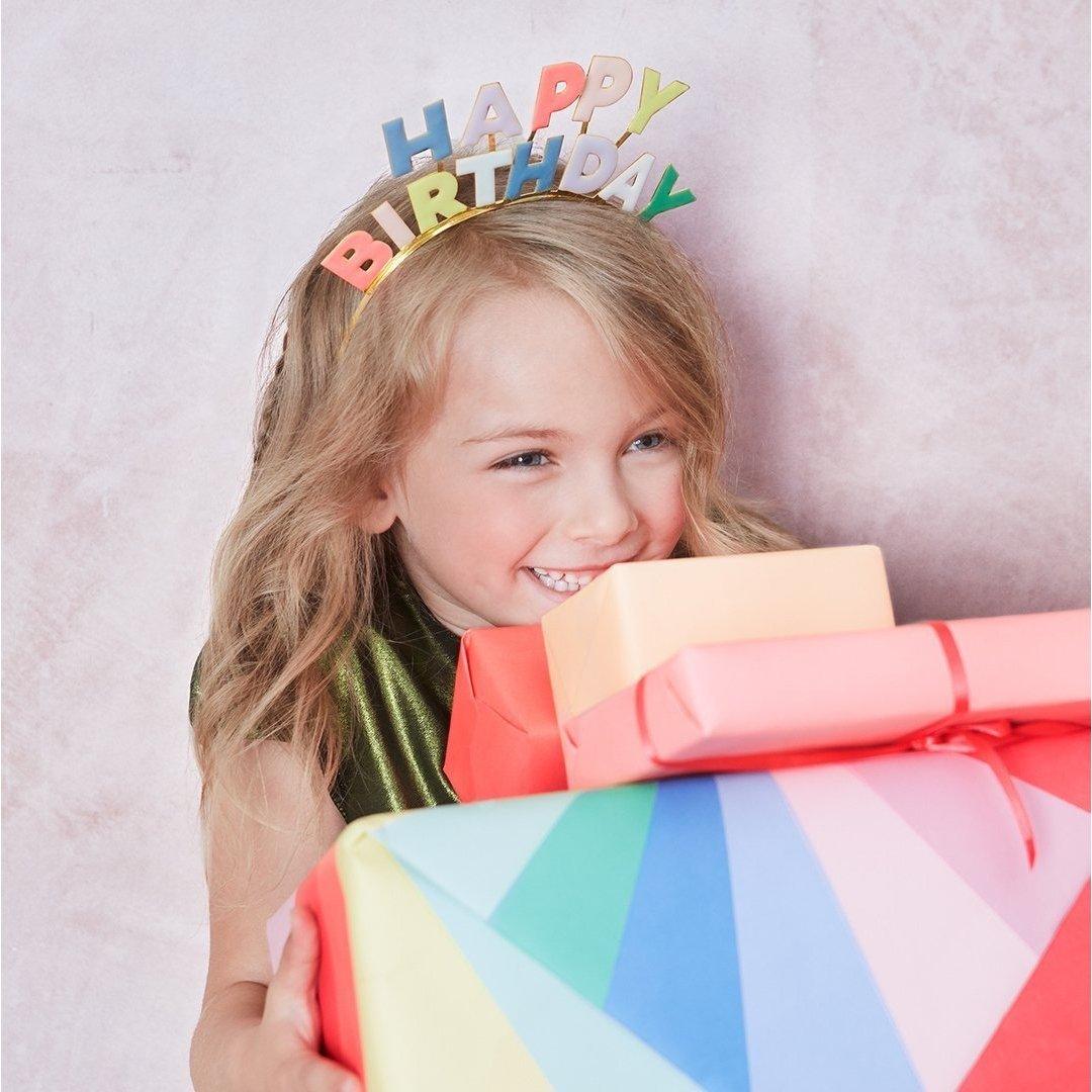 Meri Meri: emaliowana opaska Happy Birthday - Noski Noski