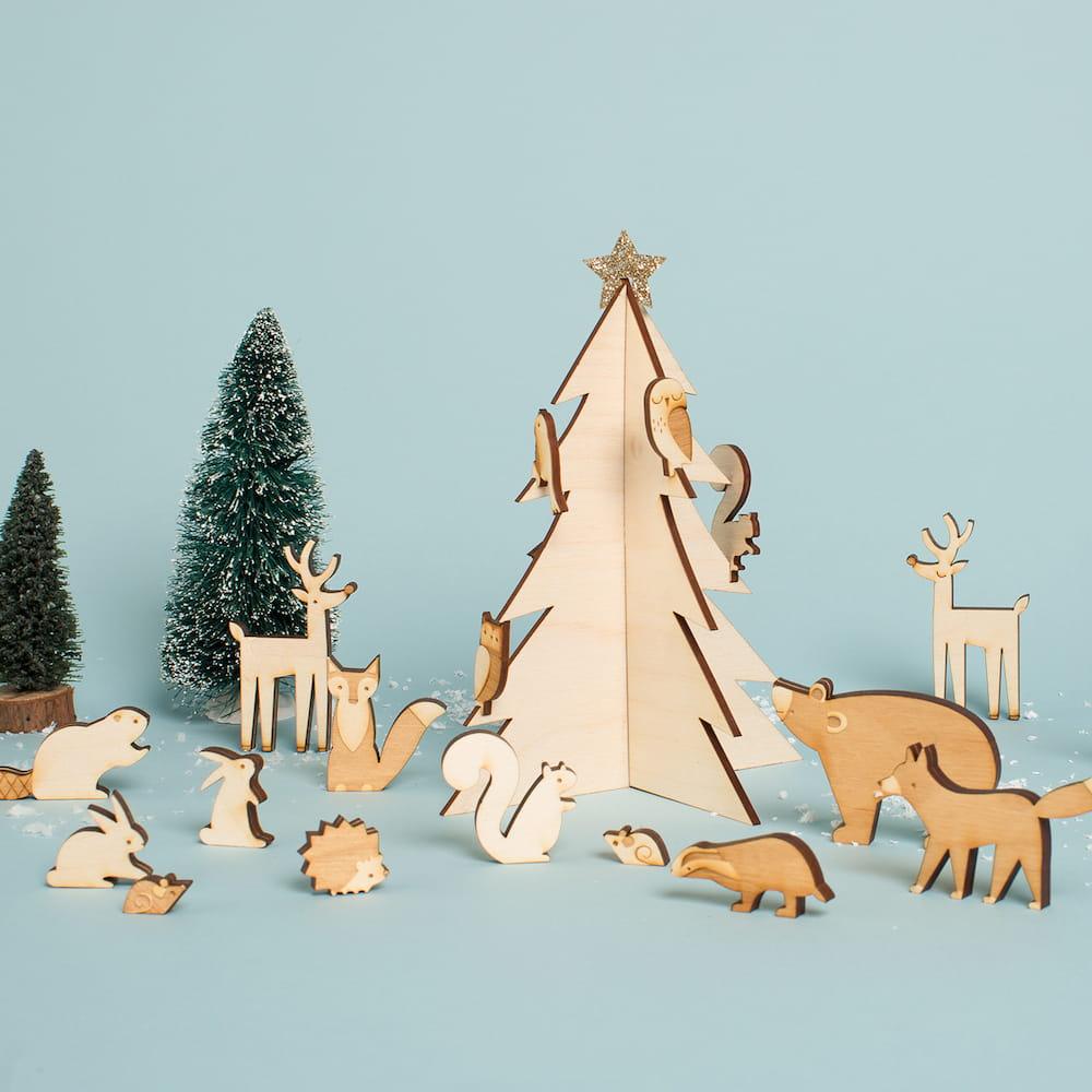 Meri Meri: kalendarz adwentowy walizeczka Winter Woodland - Noski Noski
