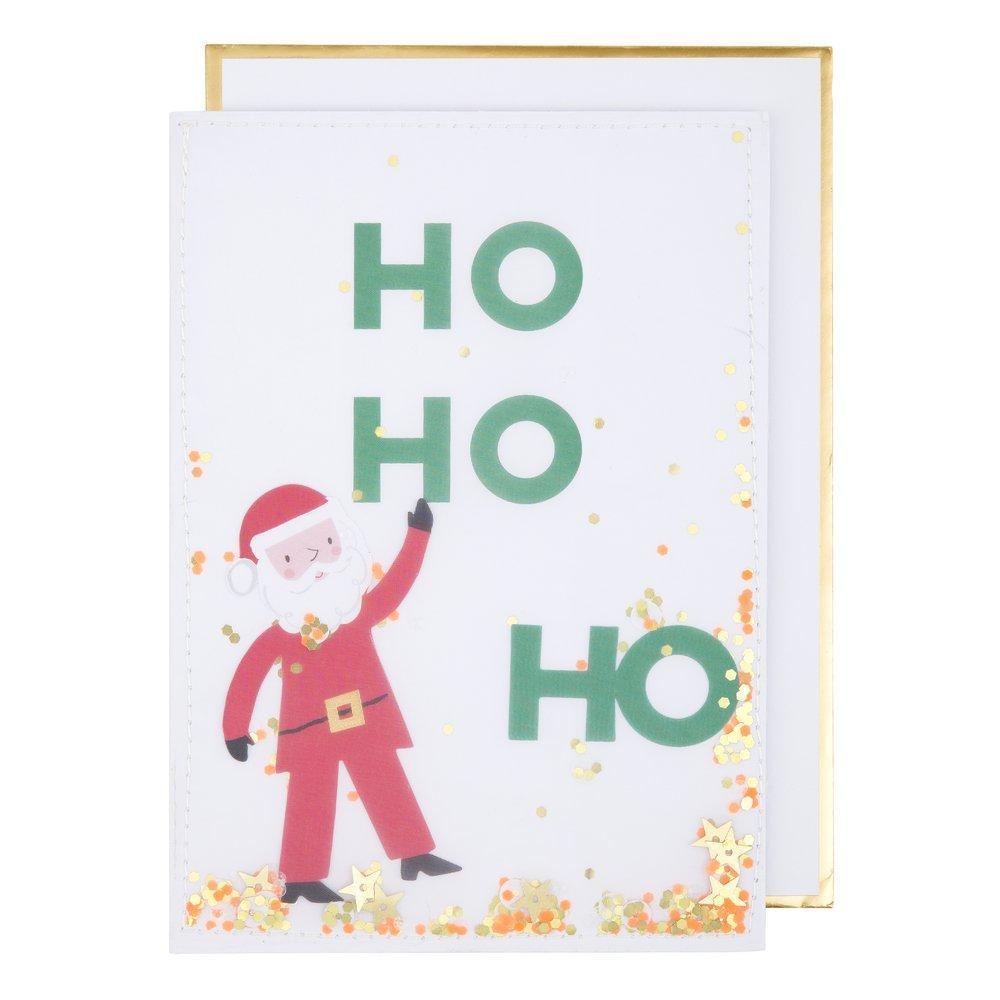 Meri Meri: kartka okolicznościowa z cekinami Ho Ho Ho - Noski Noski