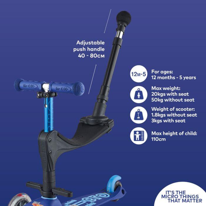 Micro: siedzisko z drążkiem do hulajnogi Baby Seat 3w1 Deluxe Plus - Noski Noski