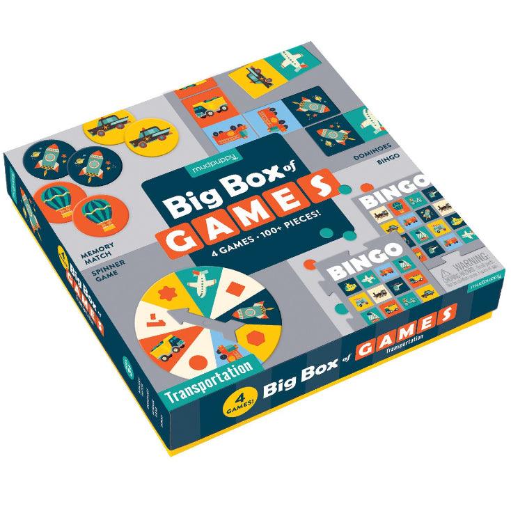 Mudpuppy: cztery gry z pojazdami Big Box of Games - Noski Noski