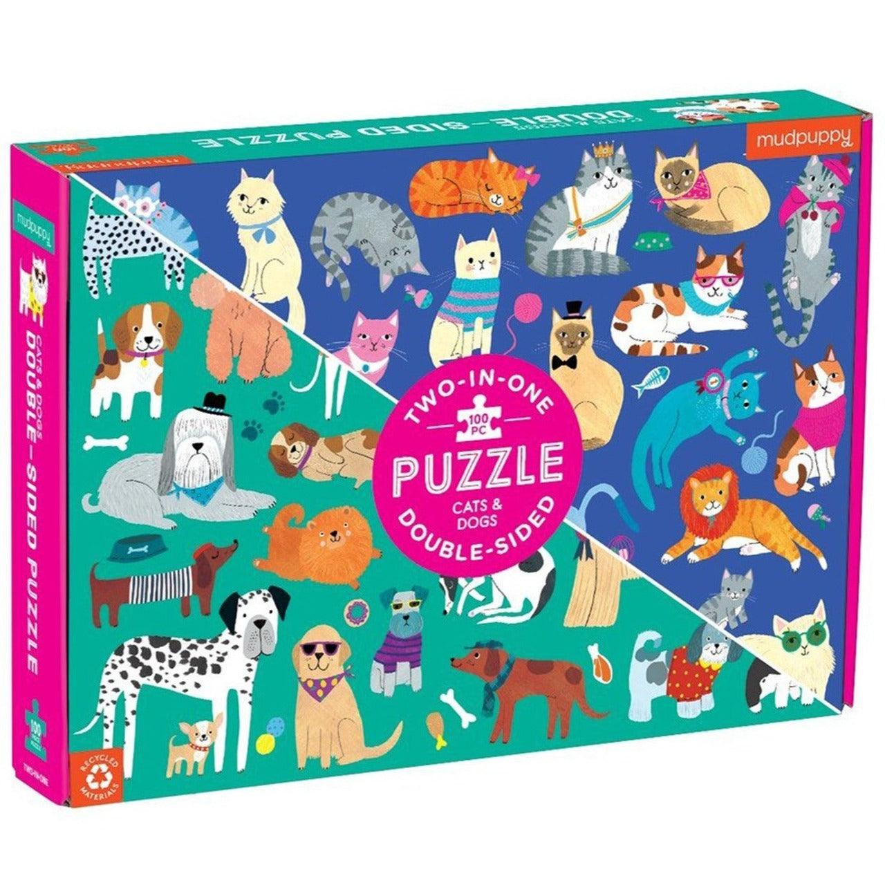 Mudpuppy: dwustronne puzzle Psy i Koty 100 el. - Noski Noski