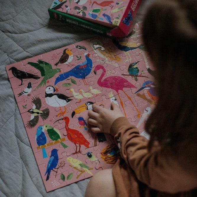 Mudpuppy: dwustronne puzzle Ptaki i Owady 100 el. - Noski Noski