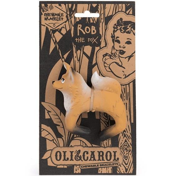 Oli and Carol: kauczukowy gryzak bransoletka lisek Rob - Noski Noski