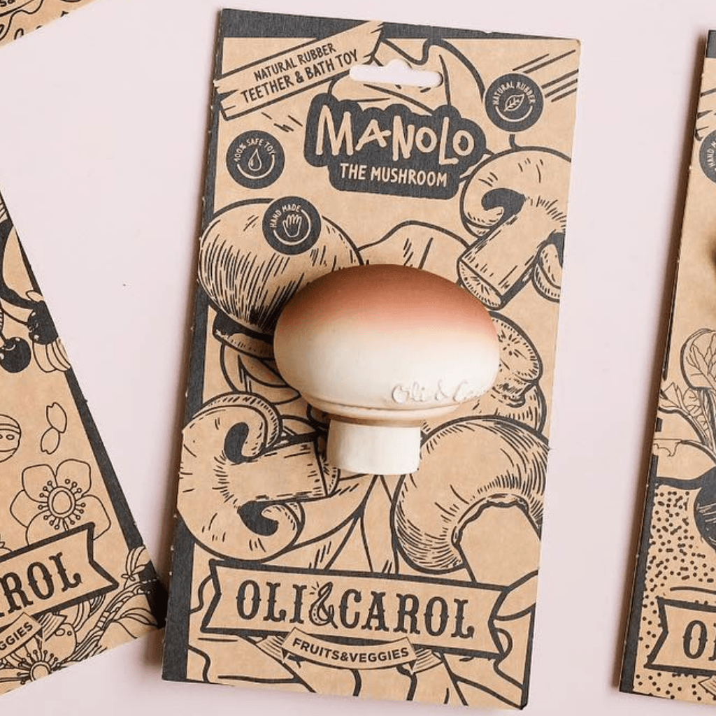 Oli and Carol: kauczukowy gryzak pieczarka Manolo the Mushroom - Noski Noski