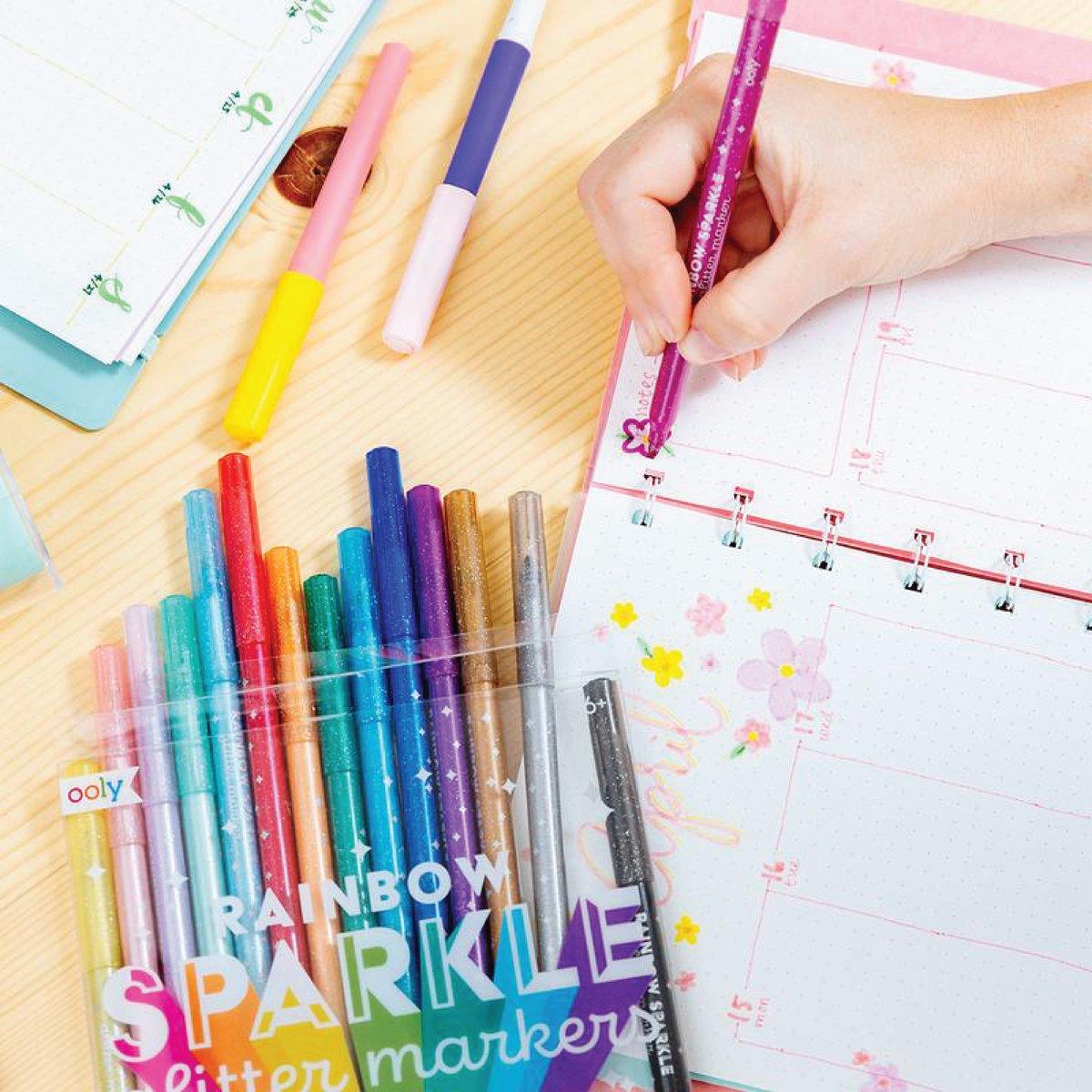 Ooly: flamastry z brokatem Rainbow Sparkle - Noski Noski