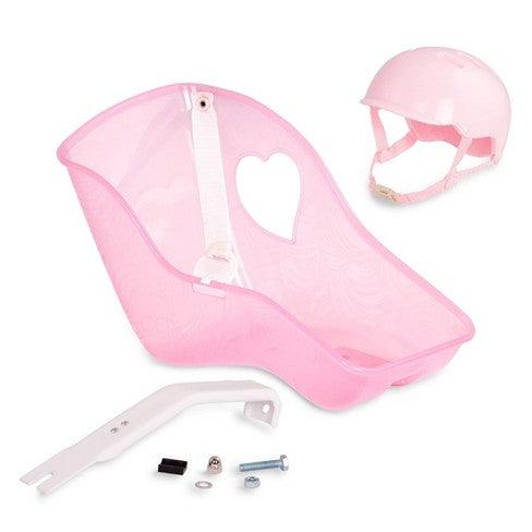 Our Generation: fotelik rowerowy i kask dla lalki Carry Me Bicycle Seat - Noski Noski