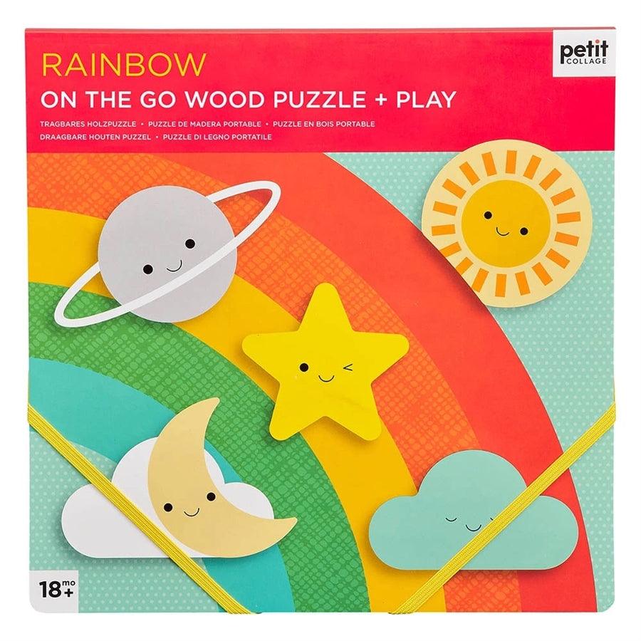 Petit Collage: drewniane puzzle tęcza Rainbow - Noski Noski