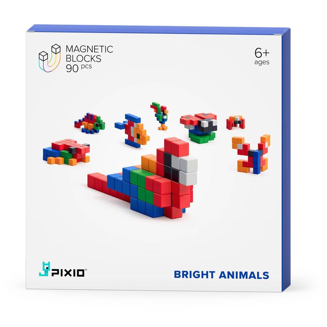 Pixio: klocki magnetyczne Story Series Bright Animals 90 el. - Noski Noski