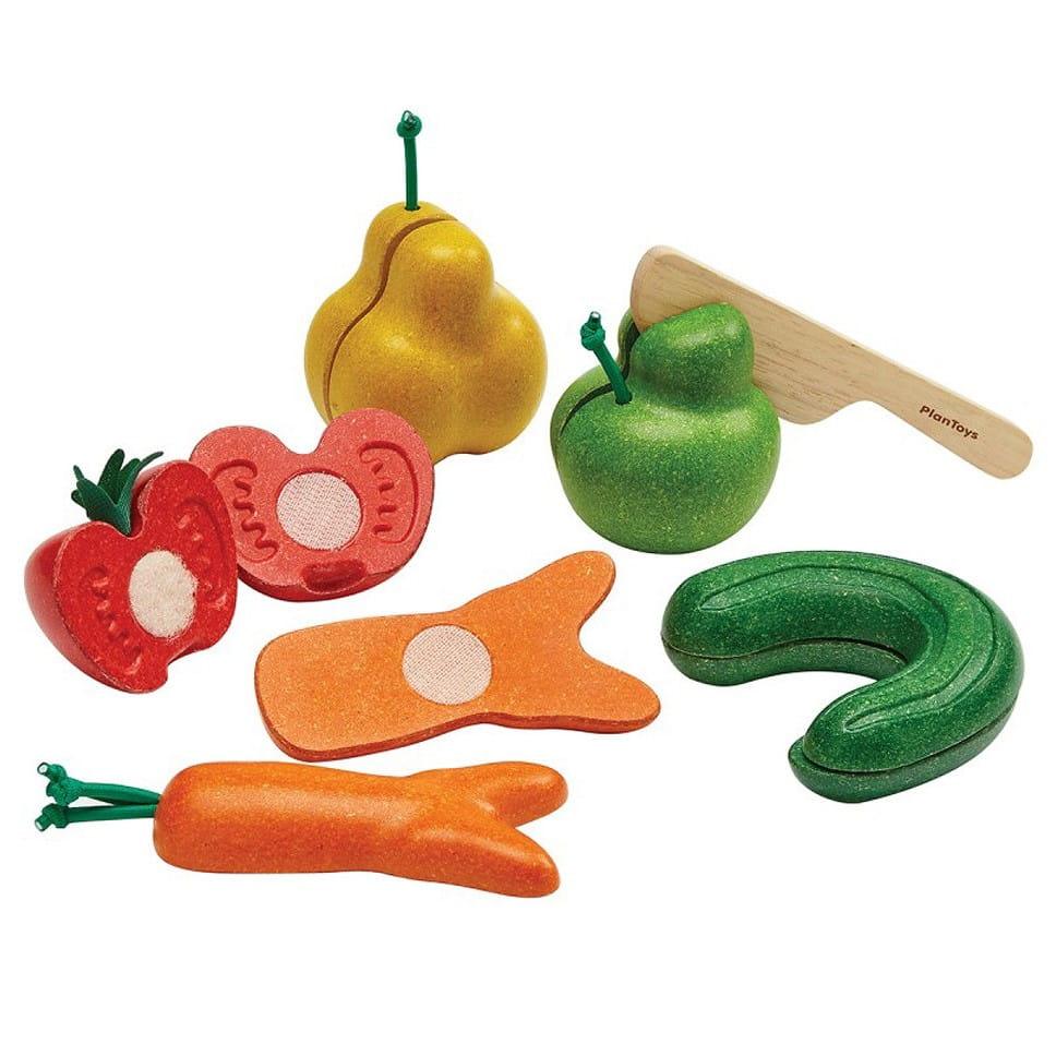 Plan Toys: niedoskonałe warzywa i owoce do krojenia Wonky Fruits & Vegetables - Noski Noski