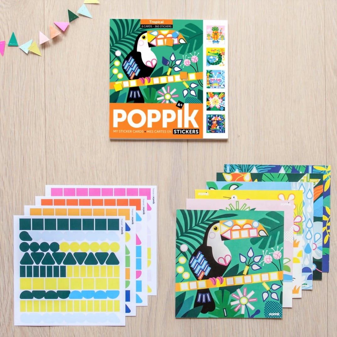 Poppik: pocztówki wyklejanka pixel art dżungla My Sticker Cards Tropical - Noski Noski