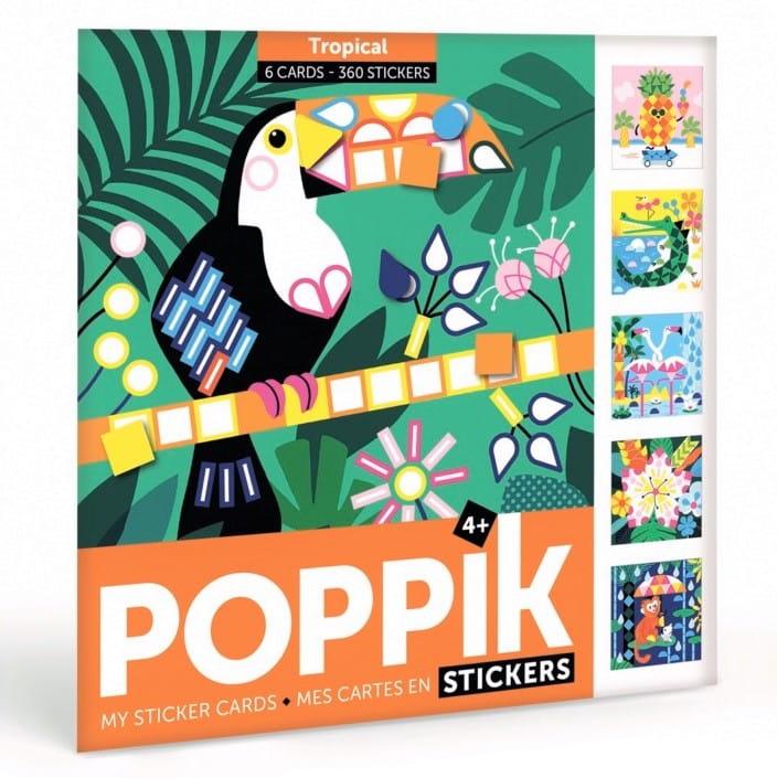 Poppik: pocztówki wyklejanka pixel art dżungla My Sticker Cards Tropical - Noski Noski
