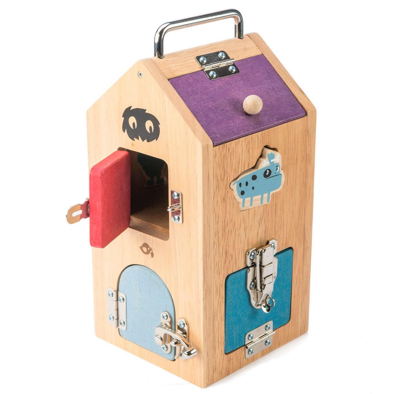 Tender Leaf Toys: domek manipulacyjny z zamkami Monster Lock Box - Noski Noski