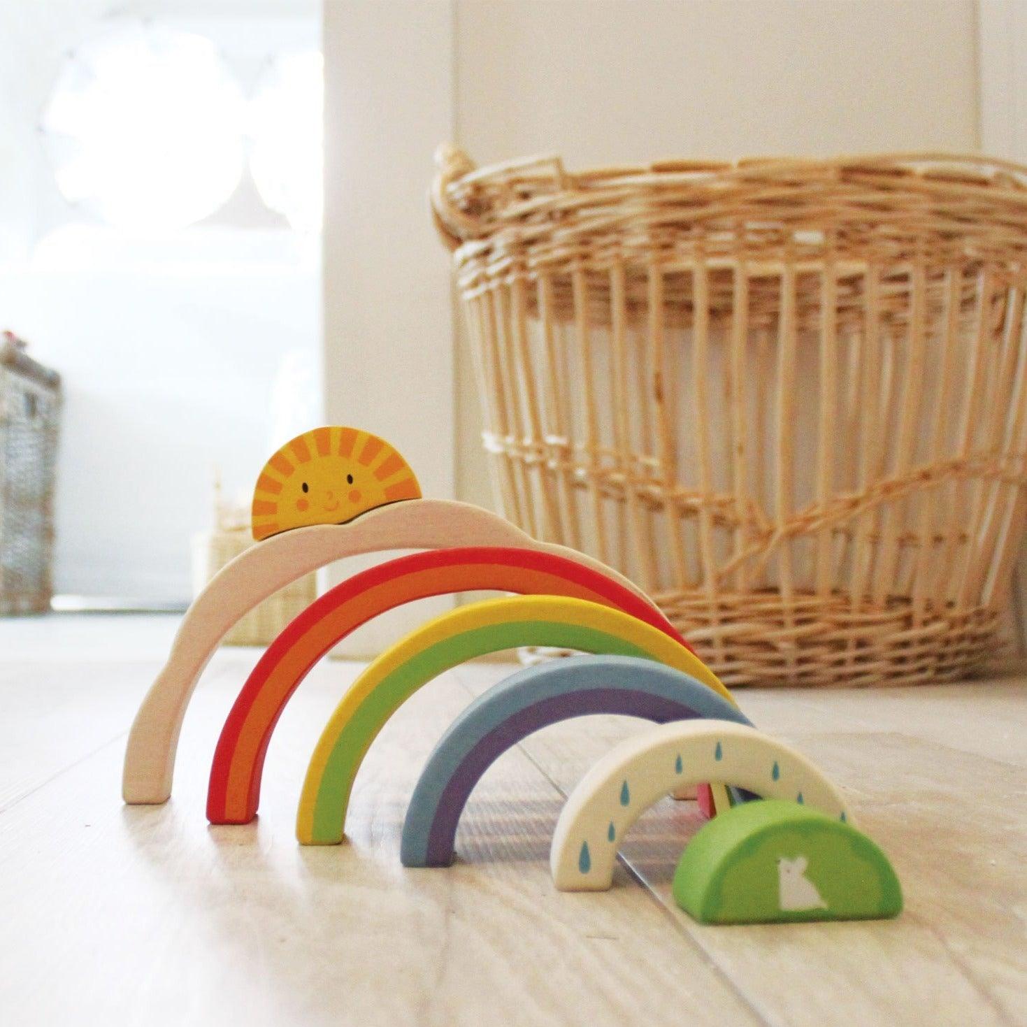 Tender Leaf Toys: drewniana tęcza Rainbow Tunnel - Noski Noski