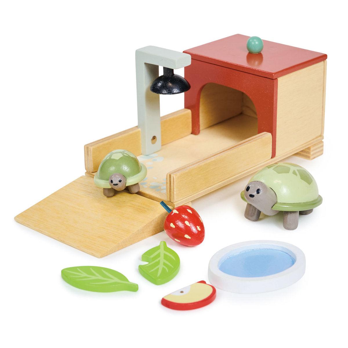 Tender Leaf Toys: drewniane figurki do zabawy żółwie Tortoise Pet Set - Noski Noski