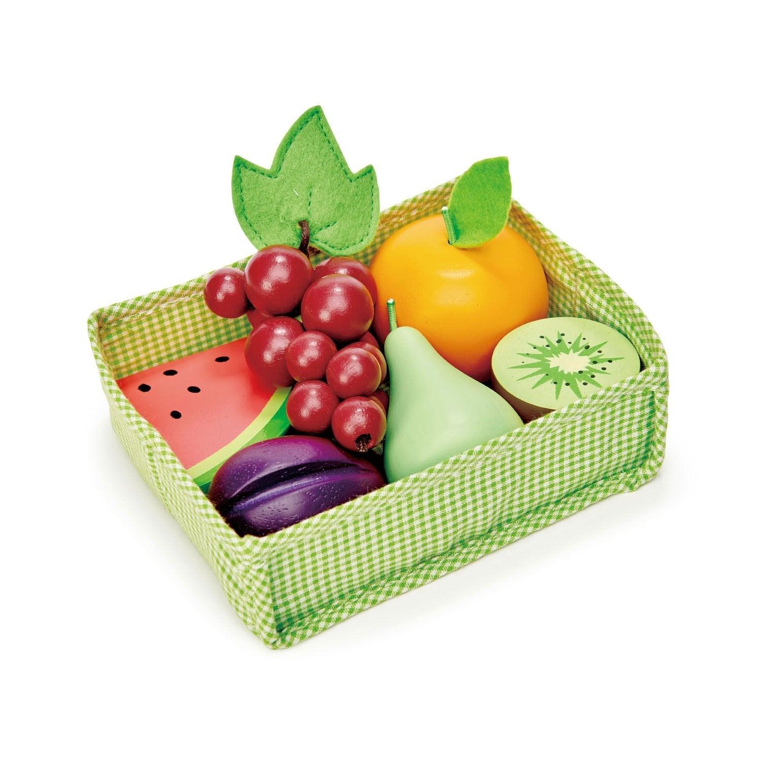 Tender Leaf Toys: skrzynka z drewnianymi owocami - Noski Noski