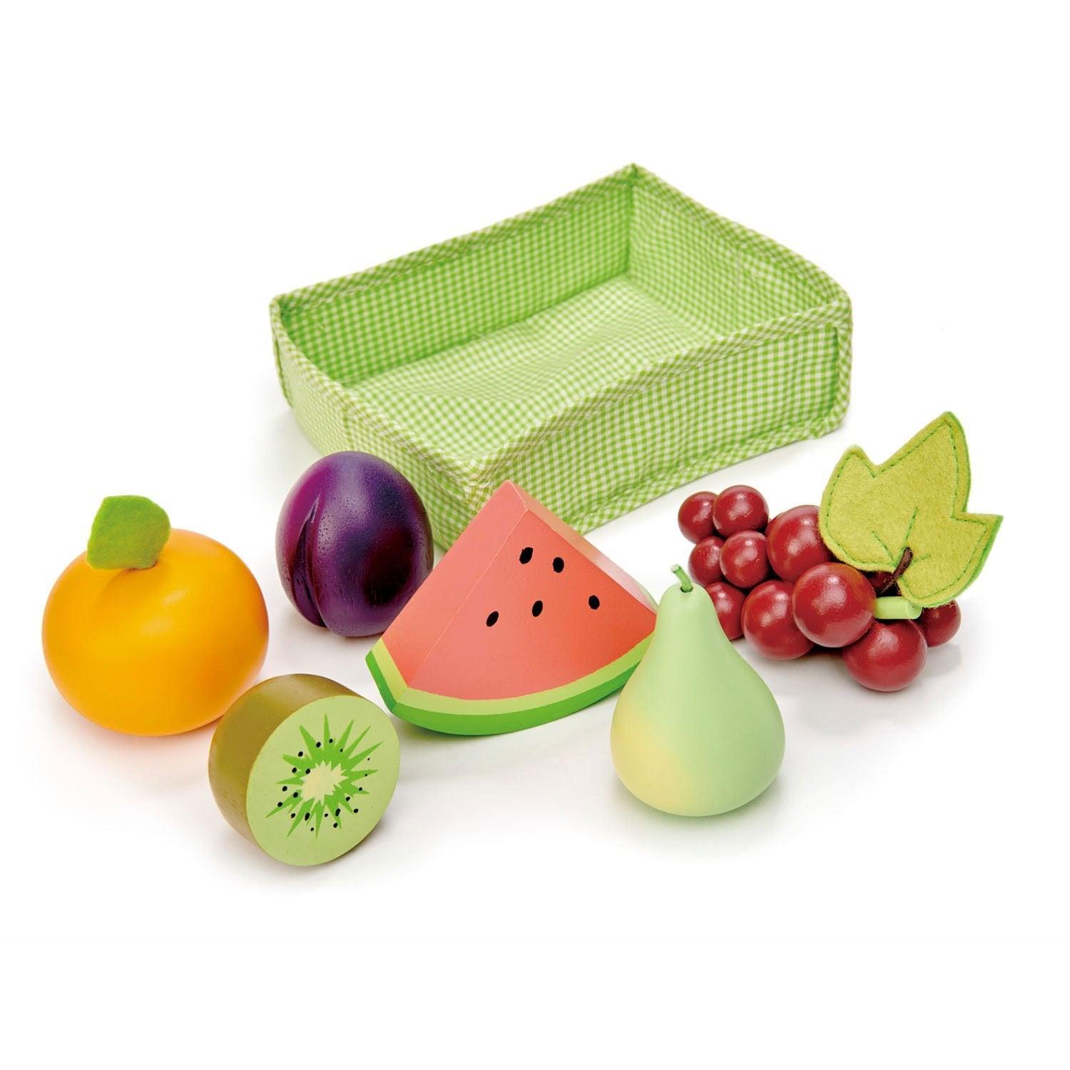 Tender Leaf Toys: skrzynka z drewnianymi owocami - Noski Noski