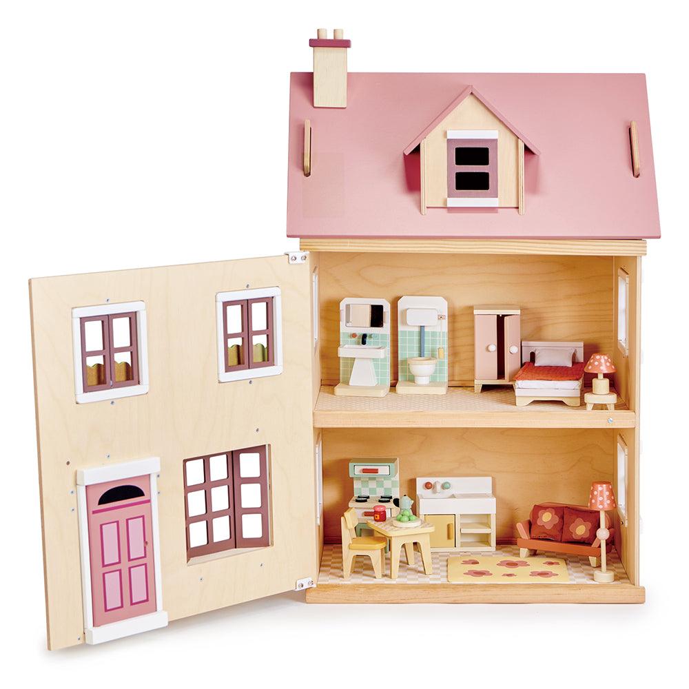 Tender Leaf Toys: trzypiętrowy domek dla lalek z mebelkami Foxtail Villa - Noski Noski