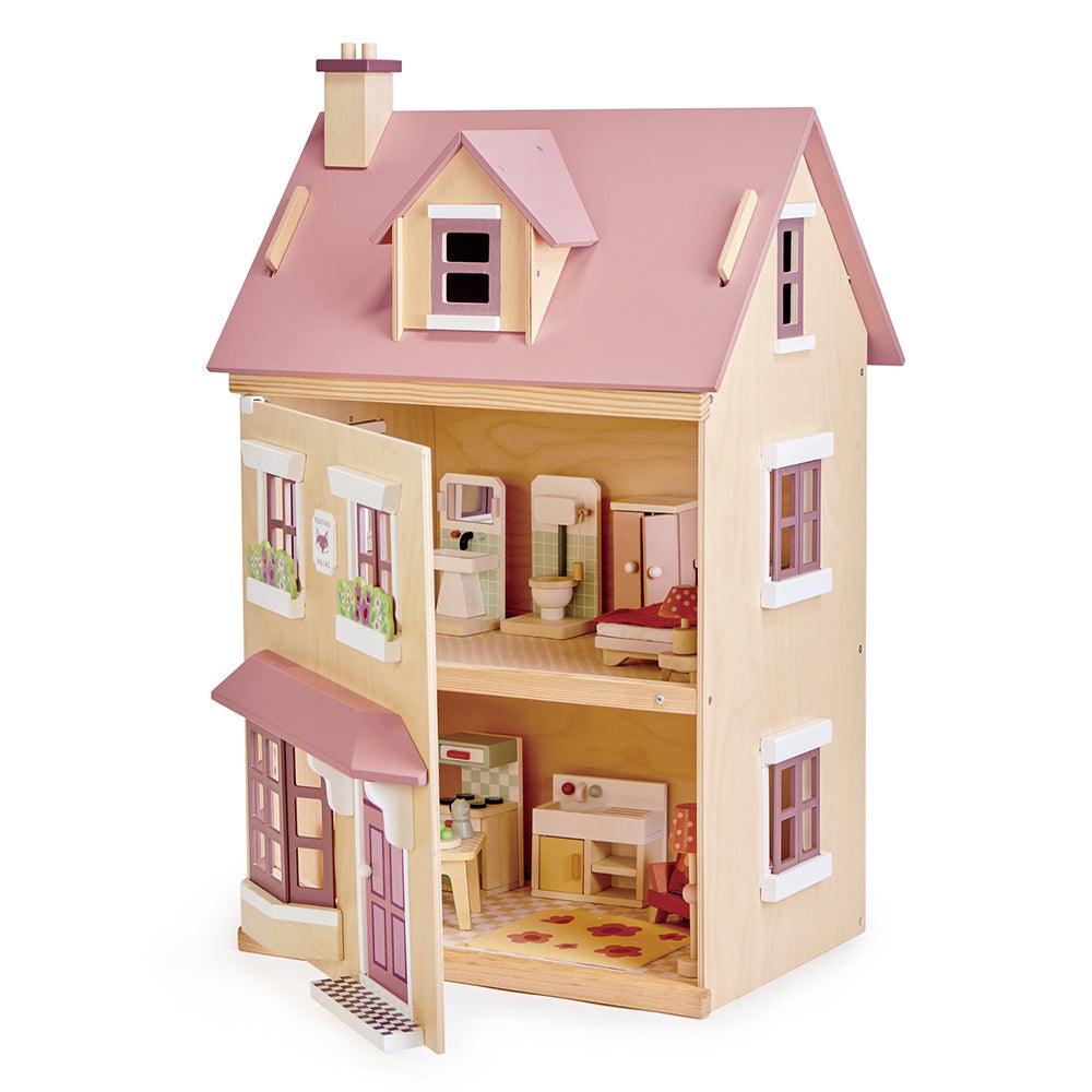 Tender Leaf Toys: trzypiętrowy domek dla lalek z mebelkami Foxtail Villa - Noski Noski