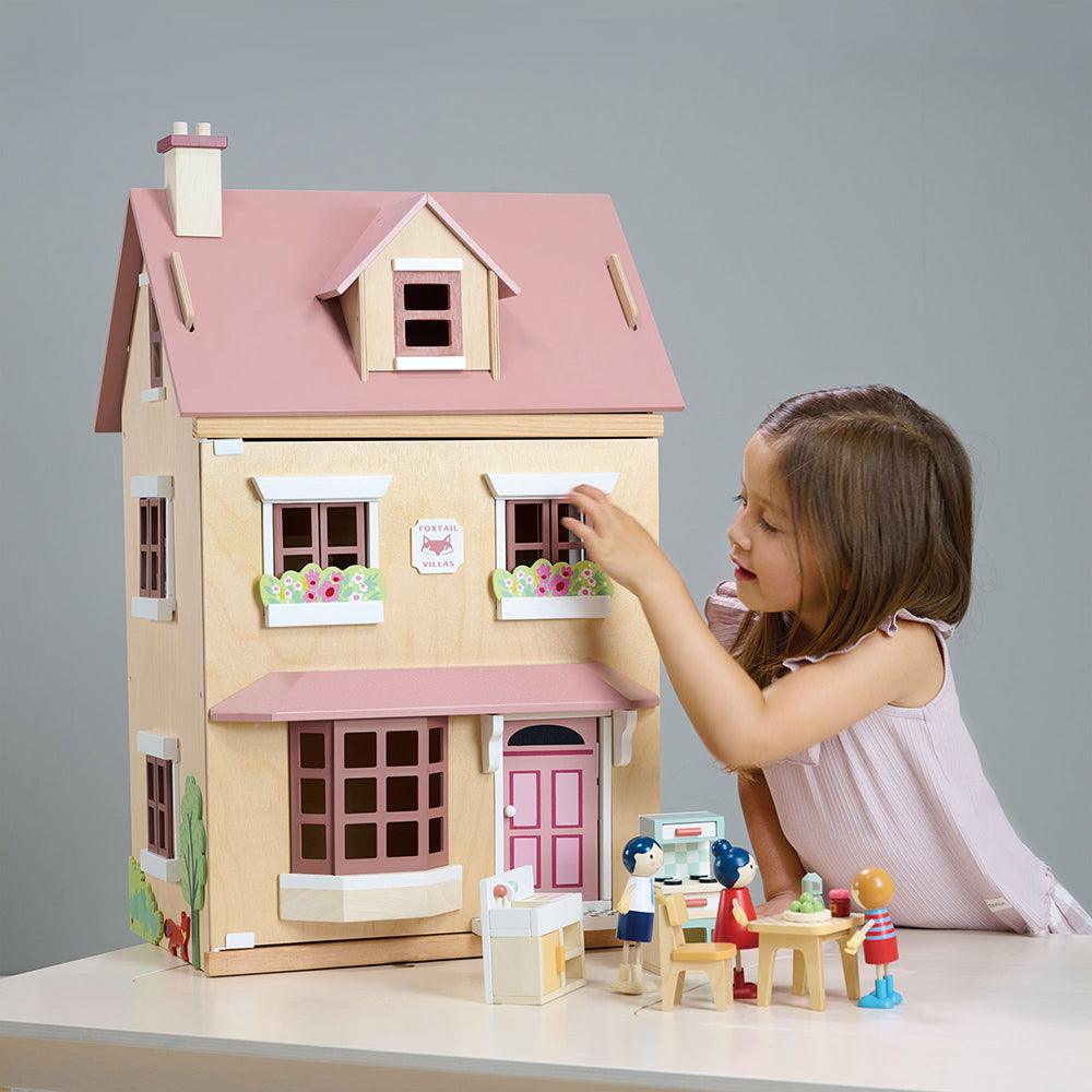 Tender Leaf Toys: trzypiętrowy domek dla lalek z mebelkami Foxtail Villa - Noski Noski