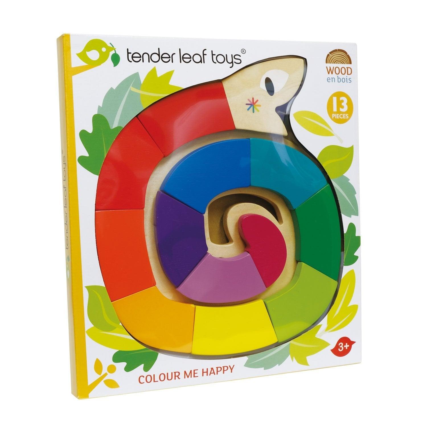 Tender Leaf Toys: układanka kolory i kształty wąż Color Me Happy - Noski Noski