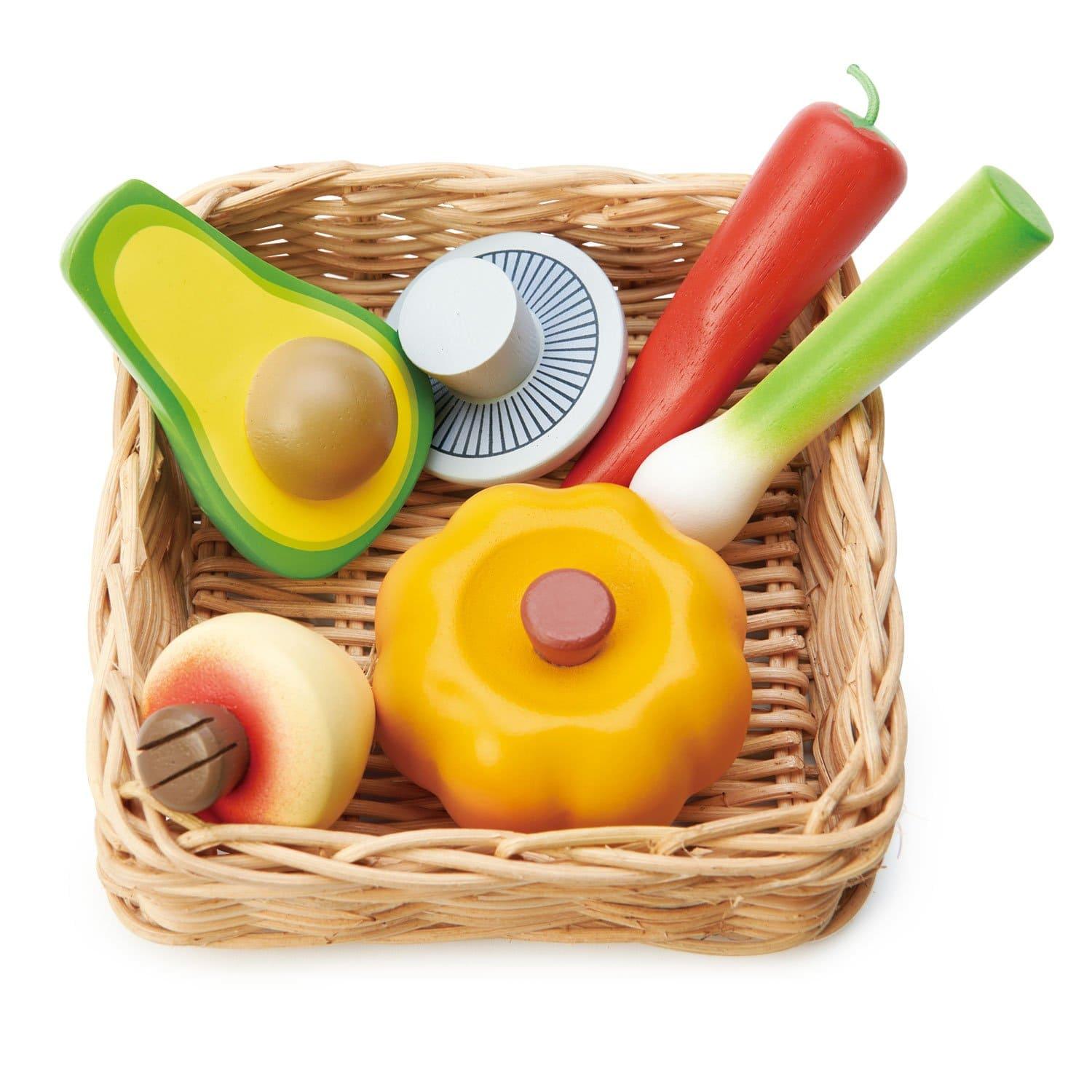 Tender Leaf Toys: wiklinowy koszyk z warzywami Veggie Basket - Noski Noski