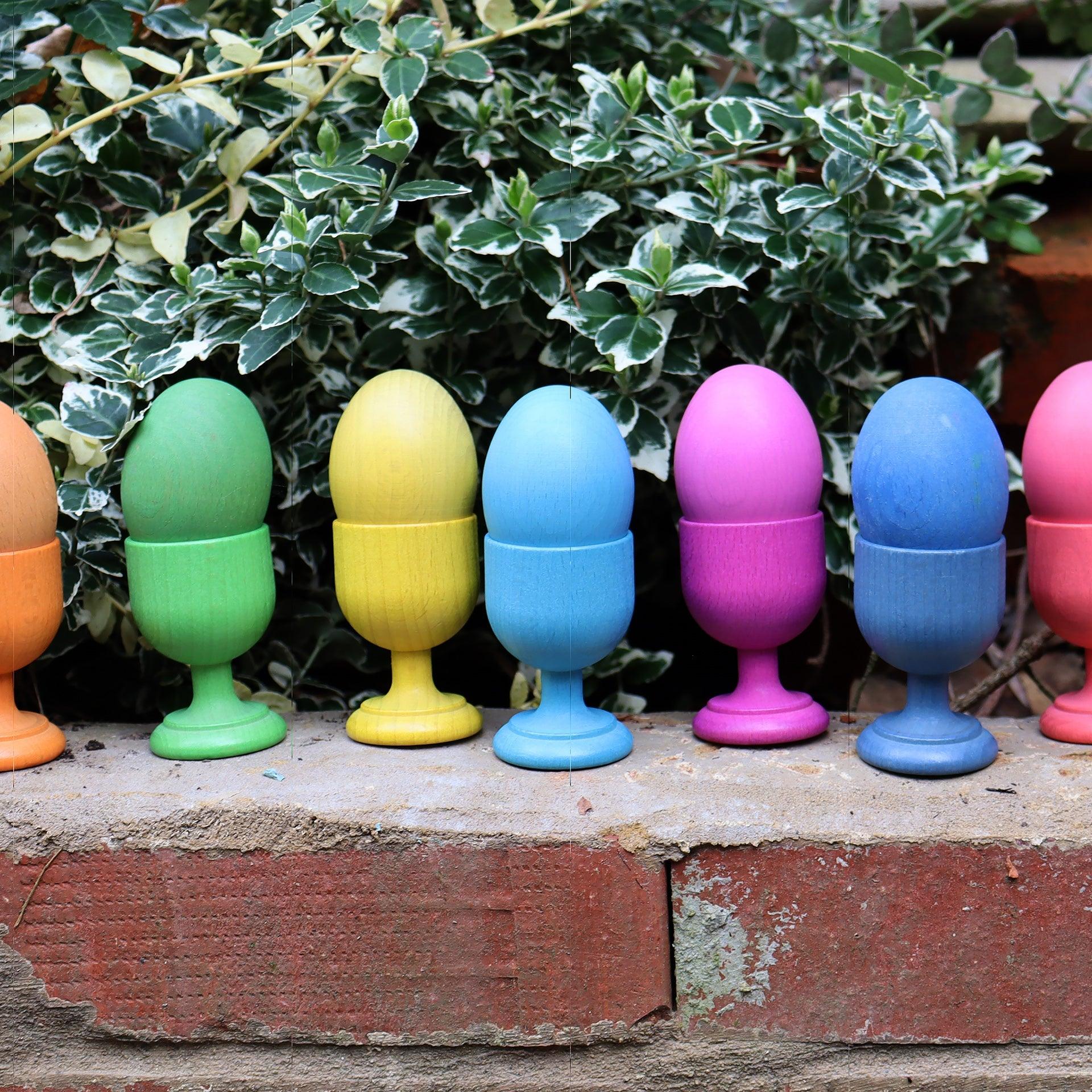 TickiT: drewniane jajka Rainbow Wooden Eggs 7 el. - Noski Noski