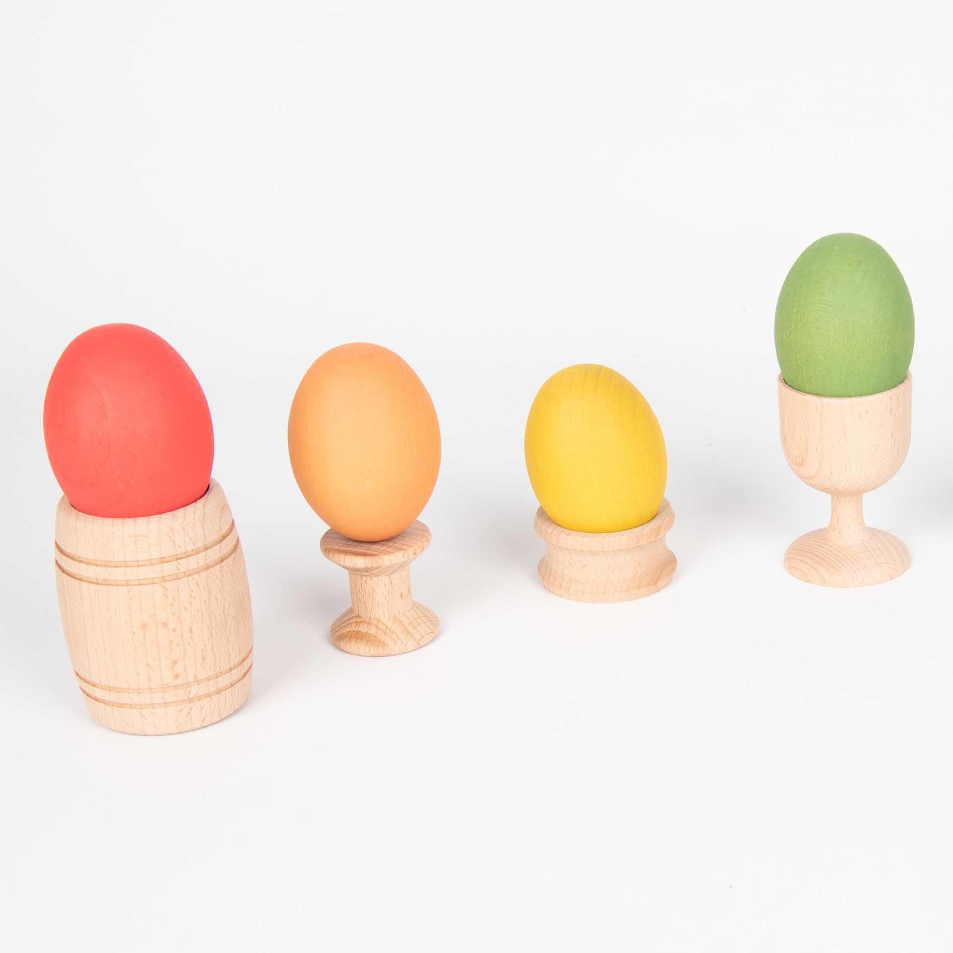 TickiT: drewniane jajka Rainbow Wooden Eggs 7 el. - Noski Noski