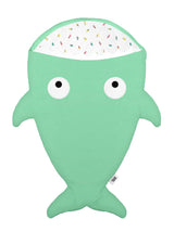 Śpiworek do spania Baby Bites Shark Ice Creams Mint Green 1-18 m, idealny do wózka i spacerówki, ciepły i przytulny.